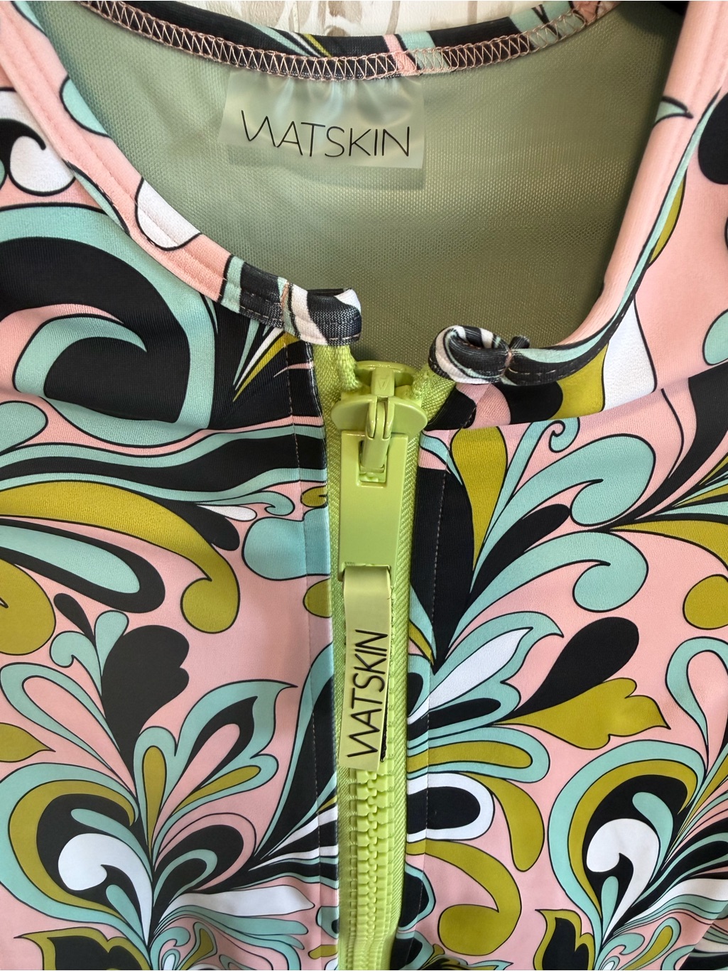 Free People Watskin Upf 50+ Nwt Athletic Dress Lime, Pink Paisley Size Small — image 4 of 8